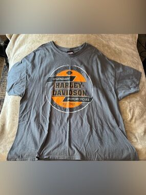 Harley-Davidson Gray Tee with Orange Logo